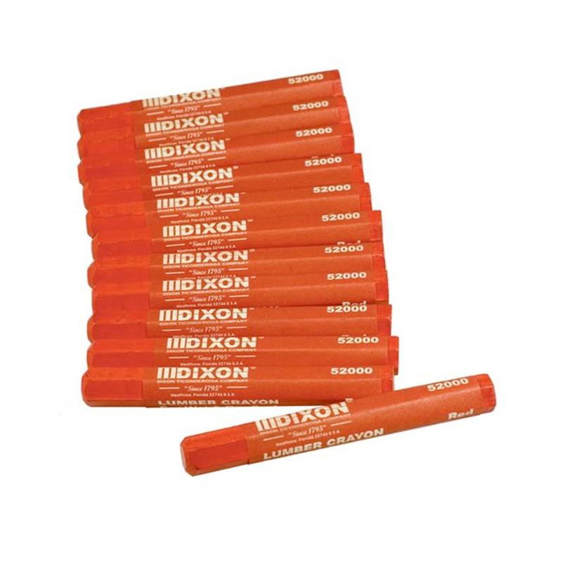 Dixon Lumber Crayon - 12 Piece - Color:Red